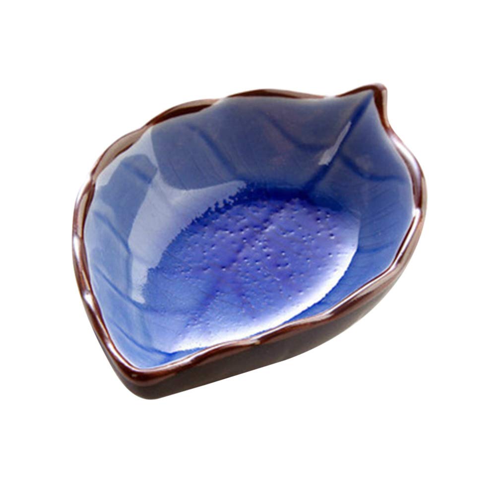 GTHTUHFD Service/Dinner Plate, Divided Dinner Plates,The Diet Control Plate, Utensil Tray Leaf Shape Dipping Bowl, Porcelain Sauce Dish For Snack Sushi Fruit Appetizer Dessert