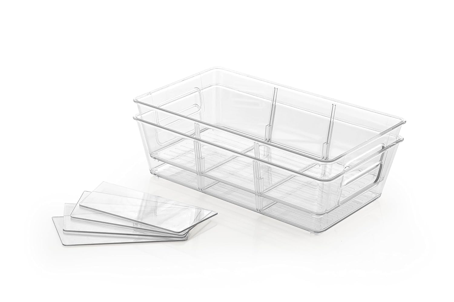 OMORTEX2 PCS Food Vegetable Basket With Removable Partition (Pack Of 2)