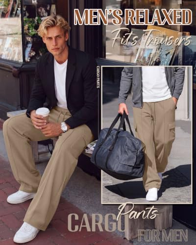 Image of Neer Men's Big and Tall Cargo Sweatpants Baggy Pants