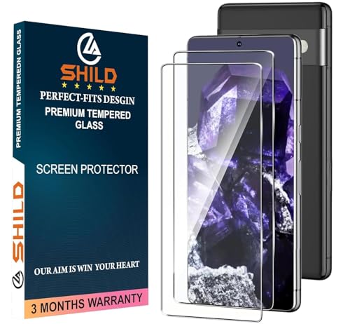 Image of SHILD-(Pack 2 Tempered Glass Screen Protector For Pixel 8 Cellphone|Hd Perfect-Fits Design Google Pixel 8 Tempered Glass Screen Guard-Fingerprint Working /9H Hardness