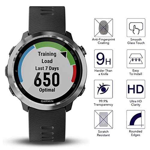 Youniker 3 Pack for Garmin Forerunner 645 Screen Protector Tempered Glass For Garmin Forerunner 645 Music Screen Protector Foils Glass 9H 0.3MM Anti-Scratch Anti-Fingerprint Bubble Free - Image 2