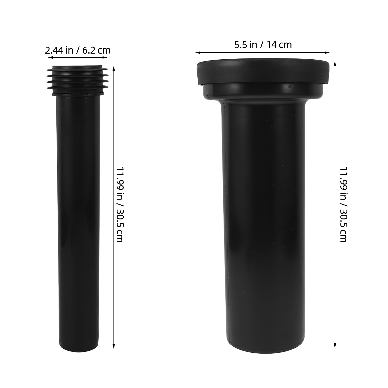 Tubo di Drenaggio per Cassetta Wc Montato a Parete in Plastica Nera Installazione Salvaspazio per Bagno, Parte per Serbatoio Water