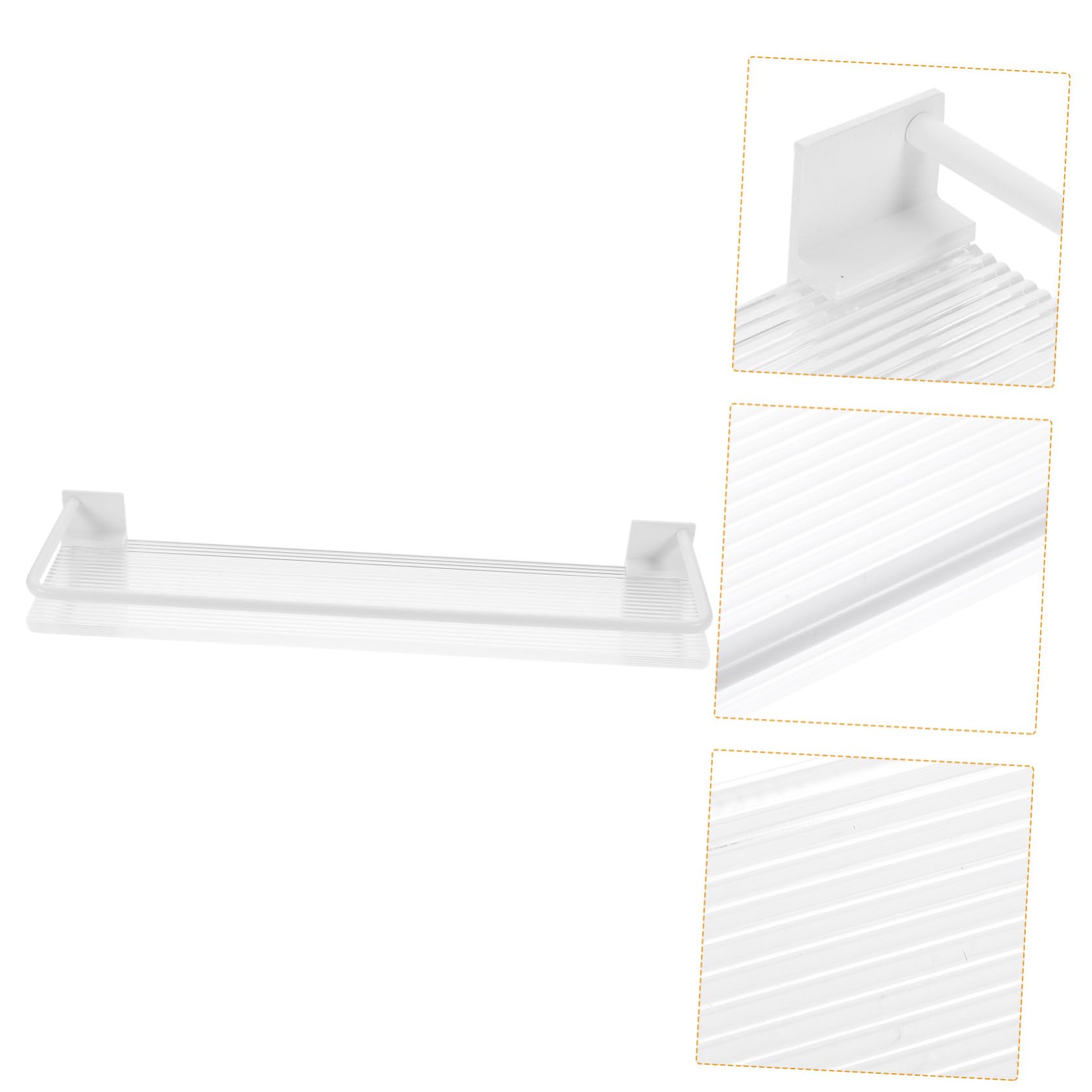 Mensola Doccia senza Foratura in Alluminio e Acrilico Bianco 1 Pz | Organizer da Parete, Struttura Robusta, Ordine per Flaconi Shampoo e Accessori