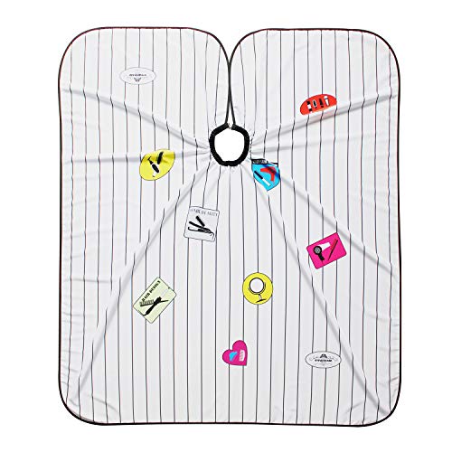 SMARTHAIR Professional Salon Cape Polyester Haircut Apron Hair Cut Cape,54"x62",White,C026016B-W