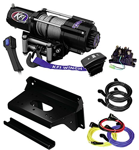 KFI Combo Kit - U45w-R2 4500lbs Wide Winch, Mount Bracket, Wiring, Switches, Remote