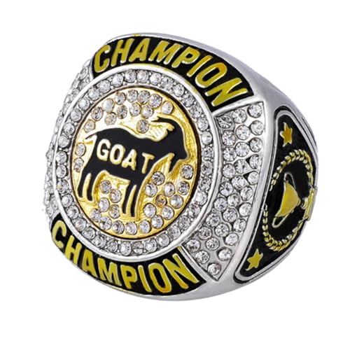 guancrown Goat Championship Rings Award Trophy Medal Greatest of All Time Gift for Tournament or League Champion Winner (just Ring, Size 10)