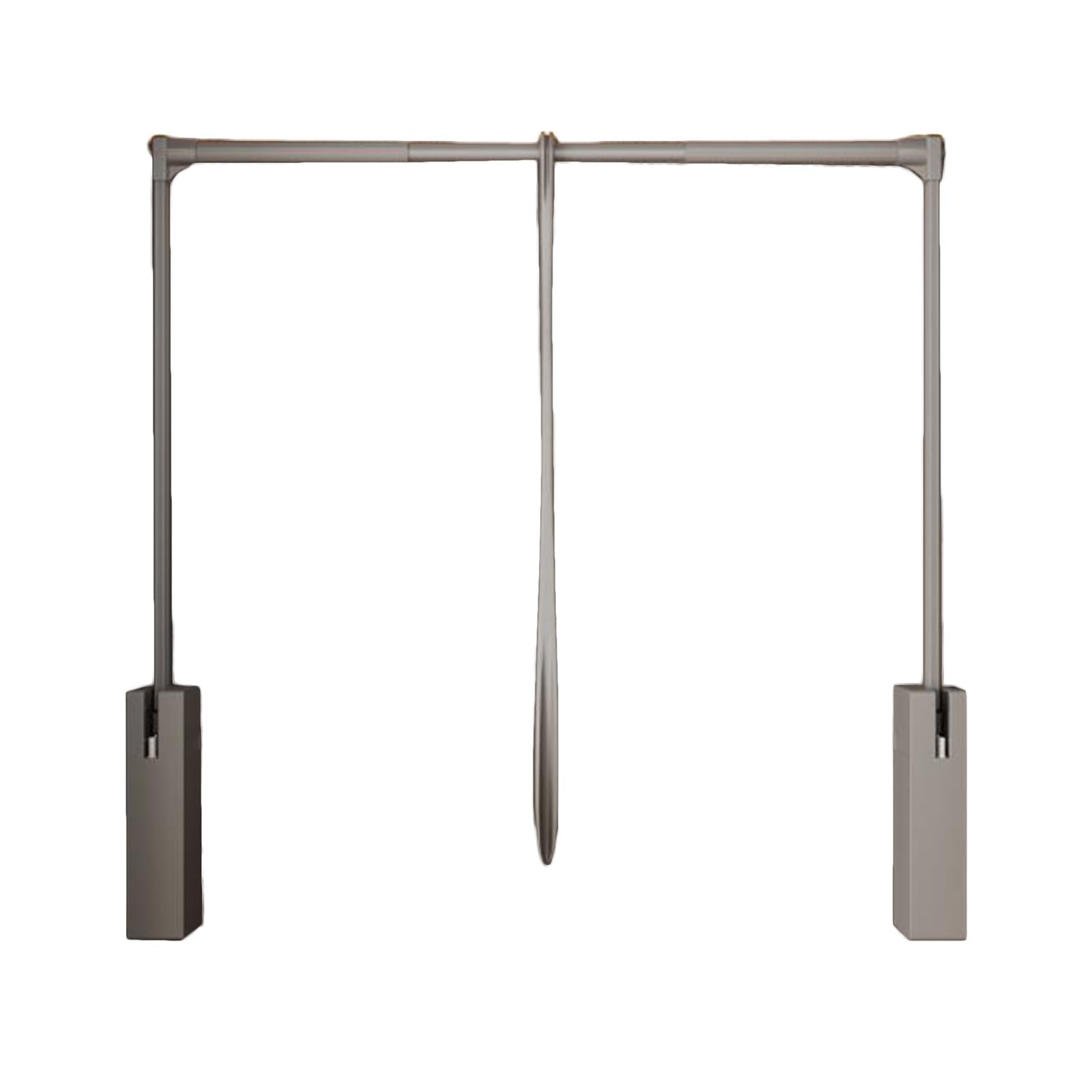 HTTGDGDH Adjustable Pull Down Closet Rod Organizer With Pneumatic Buffer, Heavy Duty Wardrobe Rail For Easy Access, 25Kg Load Capacity,Grey-660-890mm
