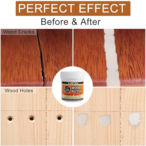 Wood Filler, Wood Putty - Wood Filler Paintable, Stainable, Wood Repair Putty for Wood Cracks and Holes on any Wooden Floor Furniture, Hardwood Scratch Repair Kit - 9.87 Ounce White Wood Filler - Thumbnail 5
