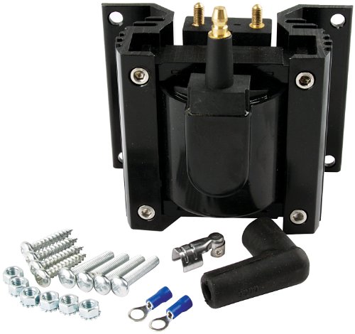 Image of Allstar Performance Ignition Coil, CD, E-Core, 0.400 ohm, Male HEI, 40000V, 90 Degree Boot /Terminal Included, Black, Each