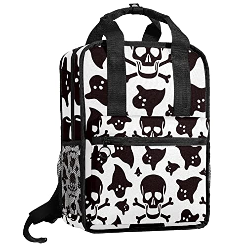 Sac à dos garçons et filles à motif tête de mort avec bretelles réglables