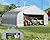AMERLIFE 22.5 x 20FT Heavy Duty Double Carport, Galvanized Steel Frame Garage Shelter,Outdoor Storage, Waterproof 3-Layer PE Cover, Fits 2 Cars, Boat, Farm Equipment, Silver Gray