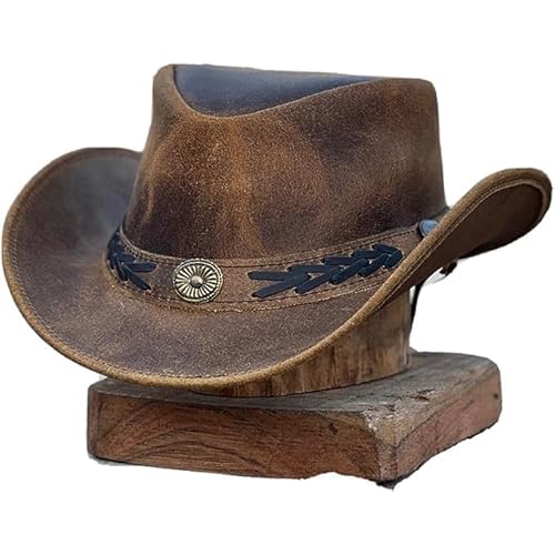 Leather Cowboy hat Shapeable into Outback hat, Australian Hats for Men & Women
