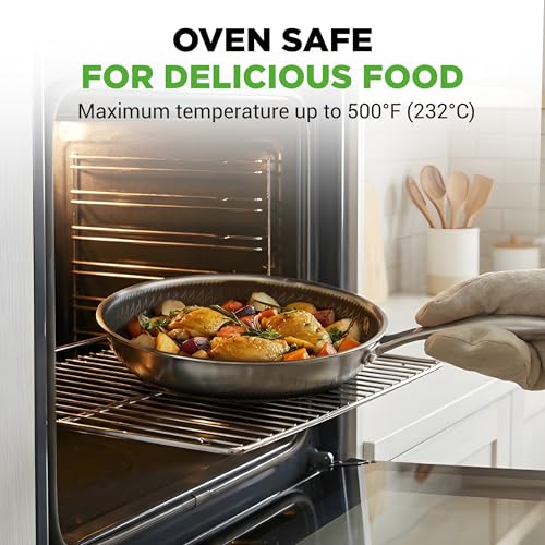 Image of NutriChef 7-Piece Cookware Set Stainless Steel - Triply Kitchenware Pans Set Kitchen Cookware w /DAKIN Etching Non-Stick Coating - Small, Medium, & Large Stir Fry Pan with Lid, Wok - NC3PLY7S
