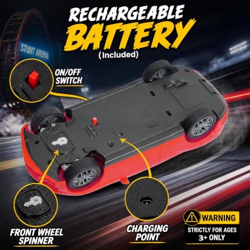 Image of Gooyo GY-448JM Rechargeable Remote Control Car Toy | Red Color, Power Source: Lithium Rechargeable Battery for Car (Included) & 2xAA Battery for Remote Controller (Not Included)