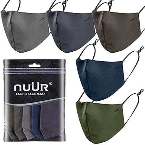 NUÜR Cotton 3-Layer Face Mask 5-Pack Cover