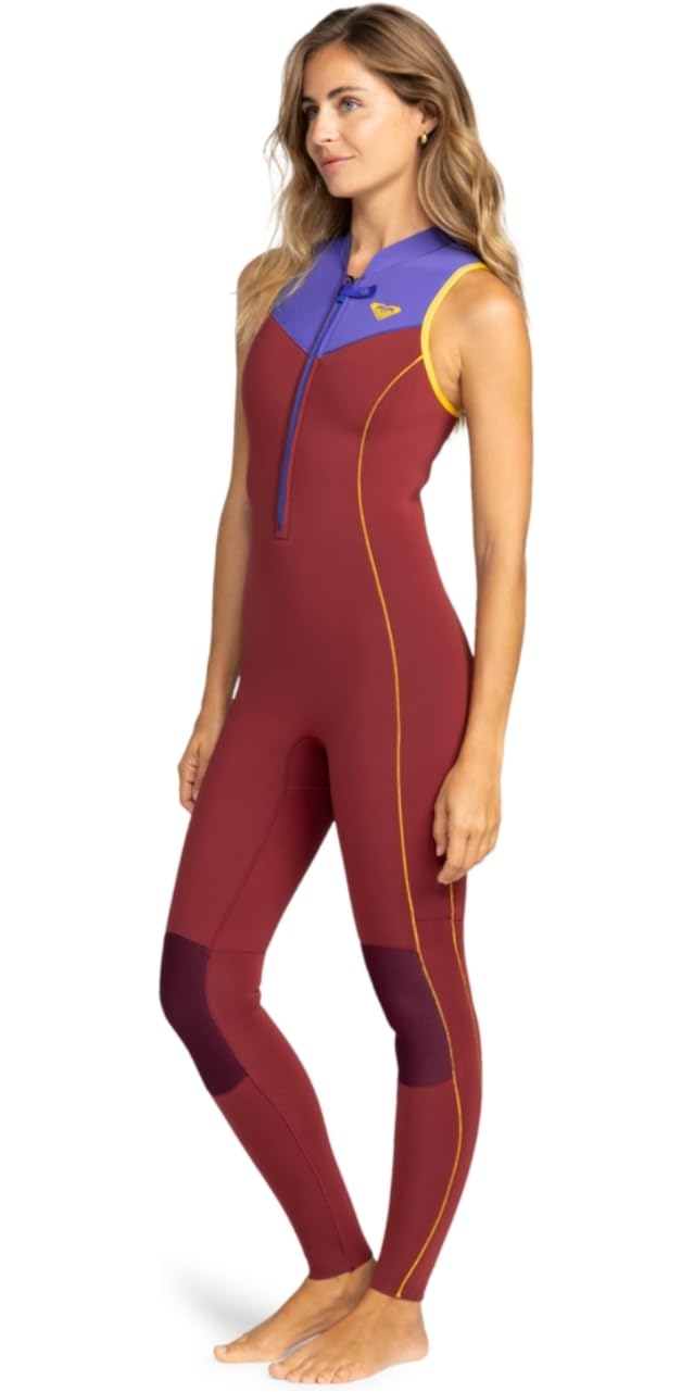 Roxy 2025 Rise Jane - Traje de neopreno con cremallera frontal para mujer, 1.5 mm, granada