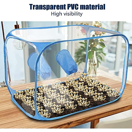CuteHairy Still Air Box,Portable Mushroom Grow Tent,Compact Pop Up Mushroom Container for Spores Mycology Horticulture,35.8x23.2x22.8inch Black - Image 2