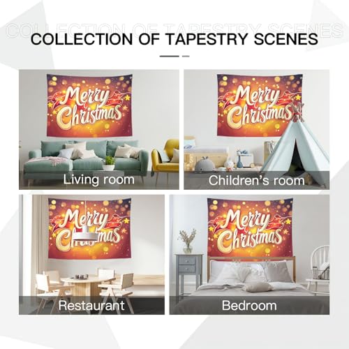 Tapisserie tissu Joyeux Noël grand format deco murale chambre et salon - 5