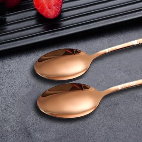 Image of aDai Rosegold Silverware Set | Satin Finish 20-Piece Flatware Set with Unique Floral Printed Handle | Dishwasher Safe Stainless Steel Cutlery for Home, Restaurant & Gifting
