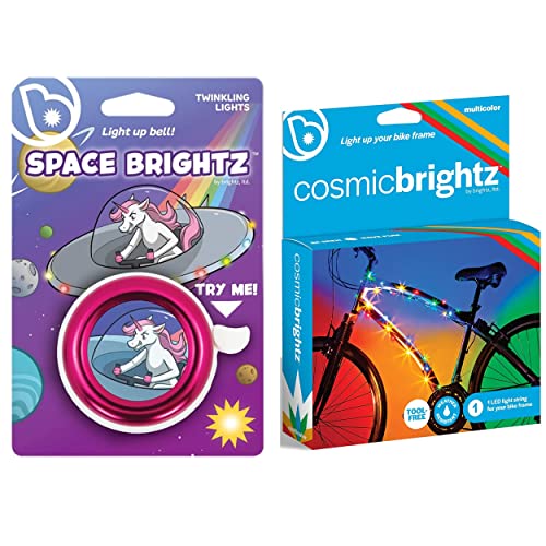 Brightz Led Light Up Bike Bell & Led Bike Frame Rope Light Combo - Bellbrightz Led Light Up Bike Bell With Clear Ring Sound With Cosmicbrightz Led Bike Frame Rope Light #TOP15