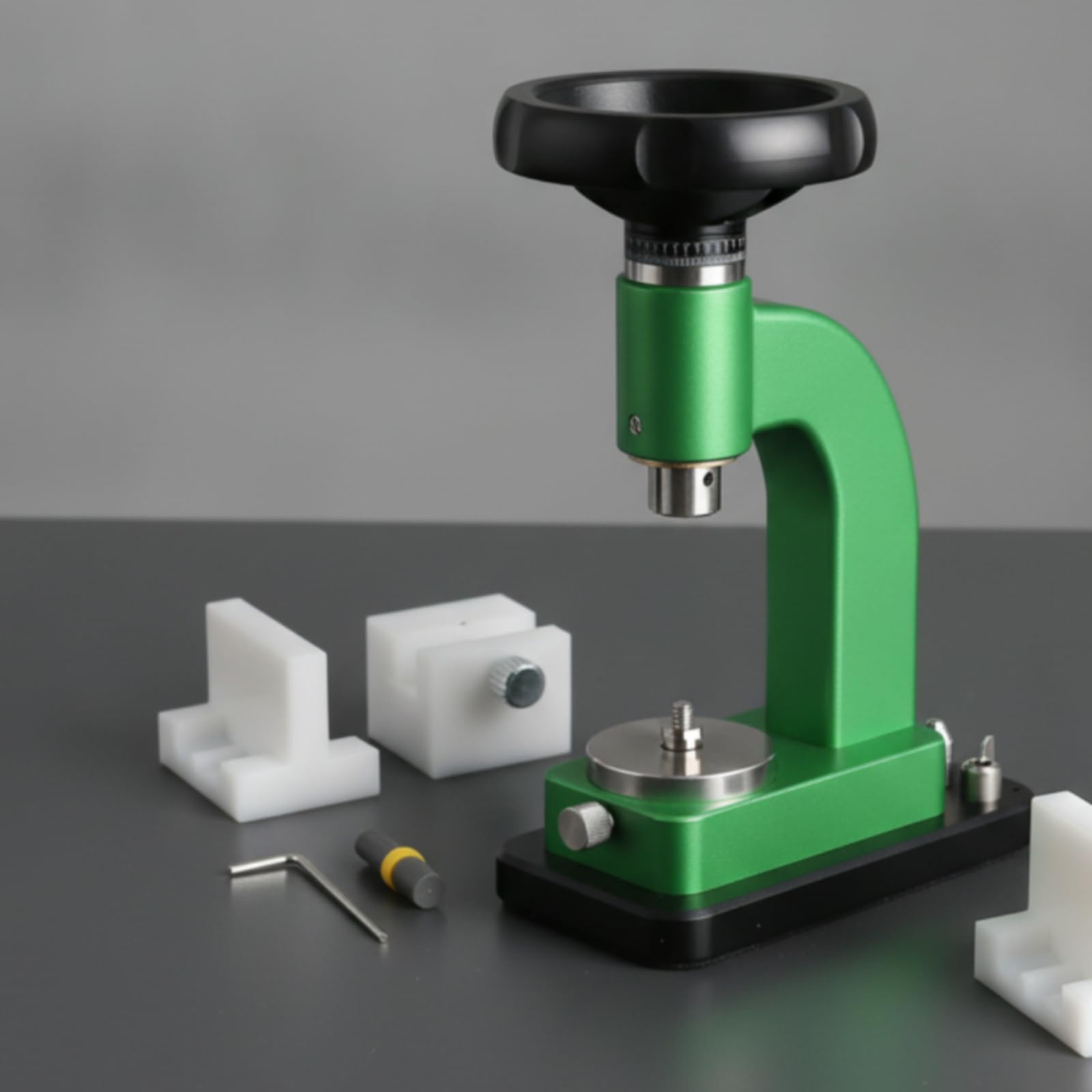 Pressa Riparazione Orologi Piano Metallico Regolabile Attrezzo Orologeria Strumento Tecnico, Verde