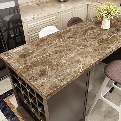 JLHOUSE Papel pintado de vinilo de granito marrón para despegar y pegar, 40 cm x 300 cm, autoadhesivo, para encimera, mármol, granito o armario de cocina, impermeable, extraíble, decorativo para