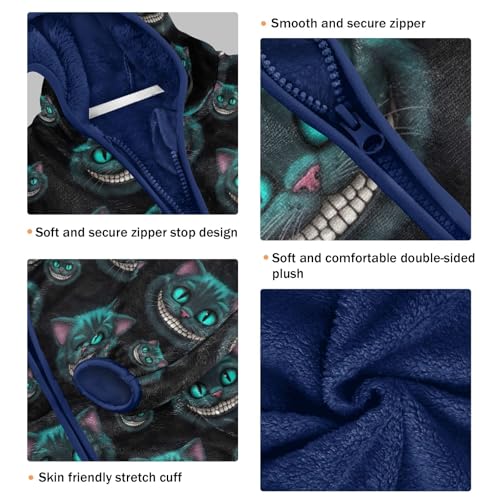 Cat Teal Eyes Toddler Boy Winter Coat Comfy Winter Jackets for Boys 3T3