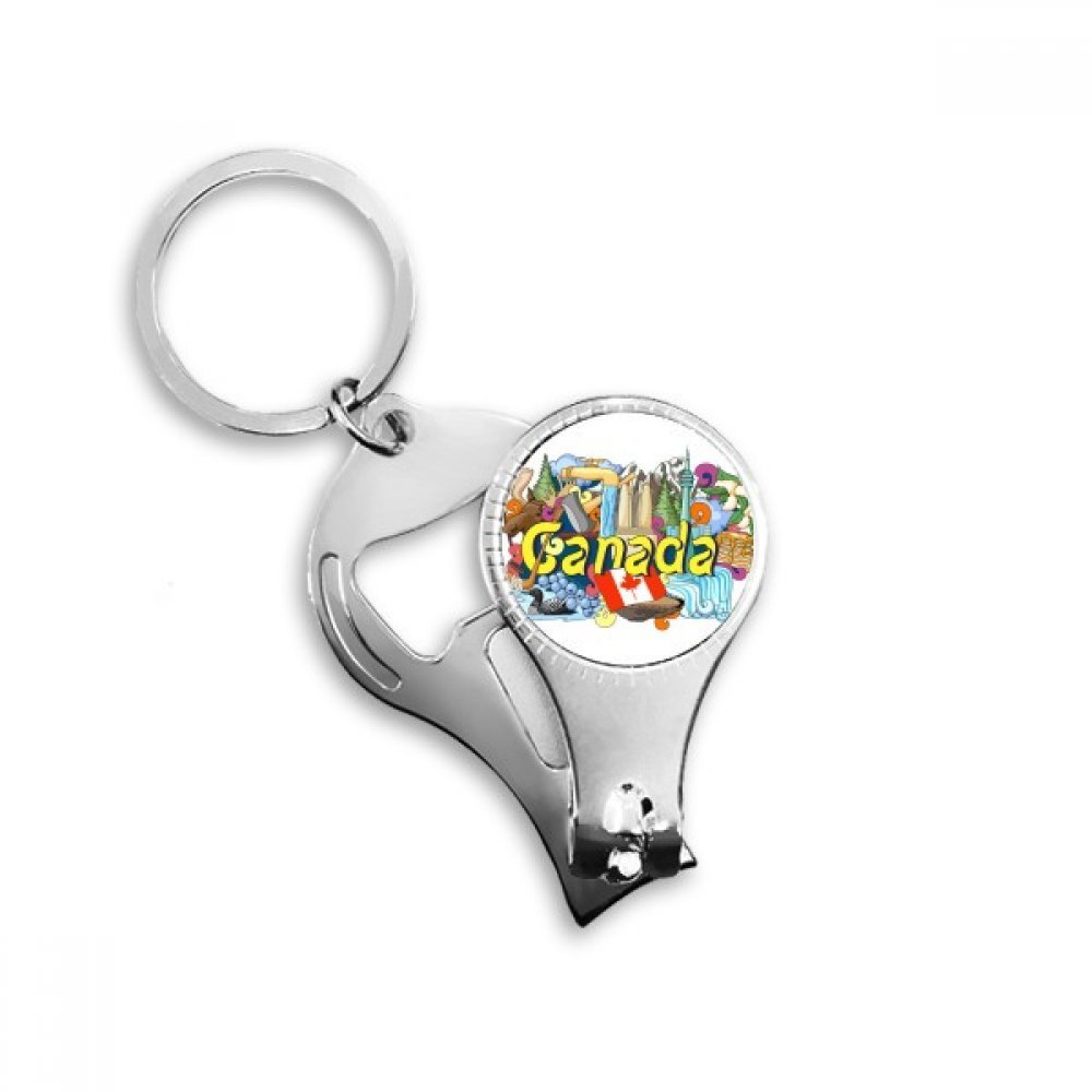 Porte-clés gravé Tour CN érable avec coupe-ongles acier et décapsuleur