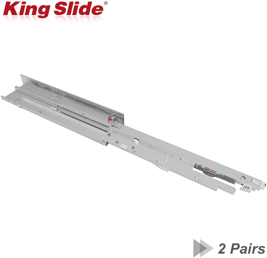 SIMLEAD 1D86F Wooden Drawer Slides, 21 Inch Ever-Active Push to Open w/Soft Closing Undermount Drawer Slide, 132 lb Loading, 5/8" Wall Thickness, 2 Sets/Carton