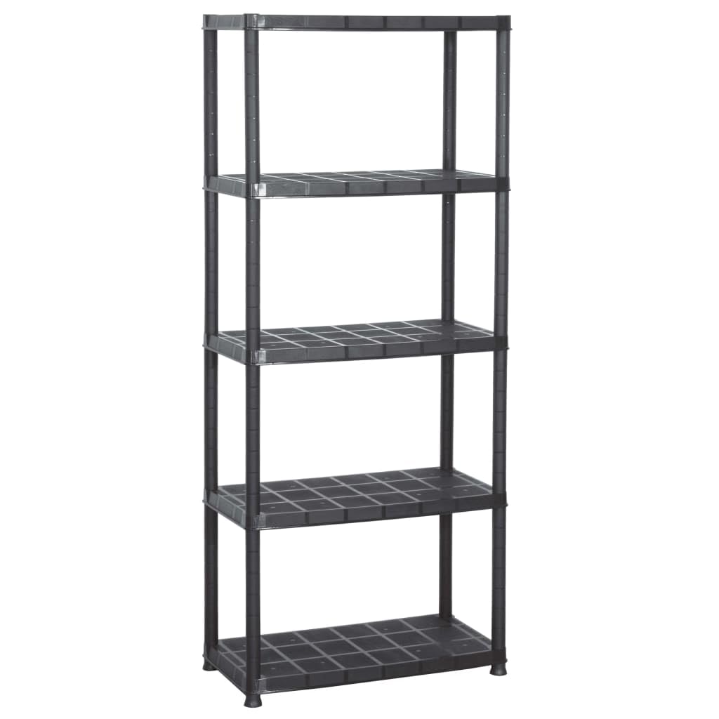 Scaffale a 5 Ripiani,scaffale cucina mobiletto multiuso scaffalature componibili per Adatto a Cucina, Casa, Bagno Nero 71x38x170 cm in Plastica