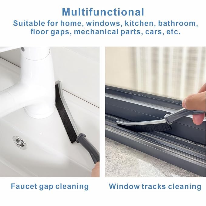 Image of Gap Cleaning Brush Multi-Purpose Door Window Track Deep Cleaning Brush Supplies,Bathroom Gap Cleaning Brush (3, Black)