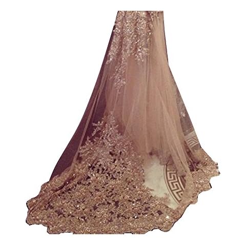 EllieHouse Cathedral Length Sequin Lace Wedding Bridal Veil for Bride Ivory Cover