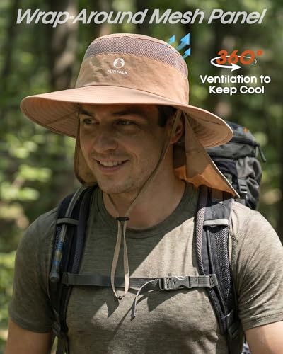 Image of FURTALK Sun Hats for Men Women Fishing Hat with Neck Flap UPF Protection