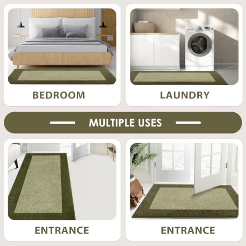 Image of Machine Washable (24 inch x 36 inch+ 24 inch x 60 inch') Runner Rugs Set of 2, Non Slip Kitchen Mats for Floor, Absorbent Entryway Rug for Kitchen, Bedroom, Hallway, Bathroom, Door (Roll Packing)