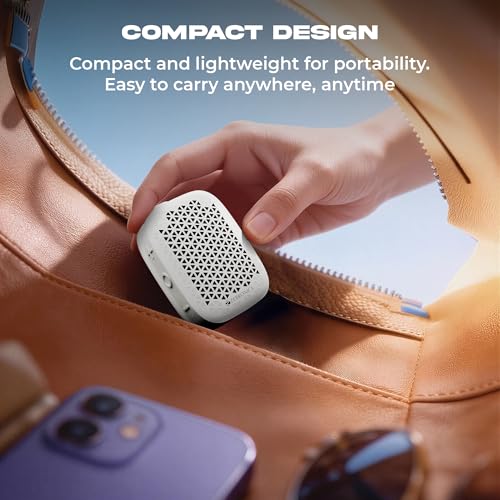 Image of Zebronics Portable Bluetooth Speaker, 4W Output, Up to 6Hrs Playback, Magnetic Clip Design, BT v5.4, TWS Pairing, LED Indicator, Call Function, Media /Volume Control, Type-C (Clipper Pro, White)