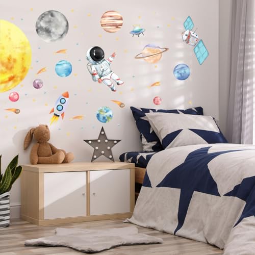 Vinilos Decorativos Astronauta y Sistema Solar para Pared miniatura 6