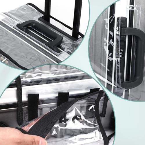 3 Pcs Clear Luggage Cover Protector, Thicken TSA Approved Suitcase Protector 20" PVC Waterproof Covers Transparent Luggage Protective Cover Case for Wheeled Suitcase4