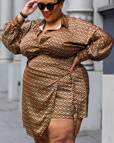 The Drop Women's Geometric Print Wrap Mini Skirt By @Essiegolden, 3X, Plus Size #TOP4