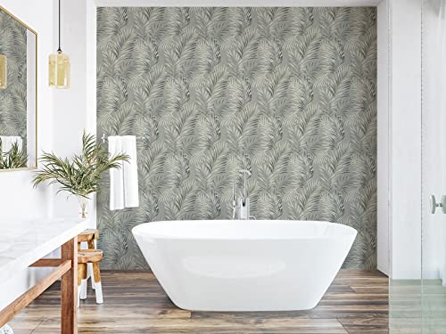 Image of Tommy Bahama - Peel and Stick Wallpaper, Self-Adhesive Wallpaper for Bedroom, Powder Room, Kitchen, Vinyl, 30.75 Sq Ft Coverage (Tranquillo Collection, Coconut)