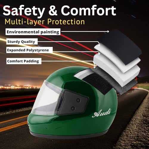 Image of Sage Square Audi Full Face Clear Visor Helmet | ISI Certified | High Standard Safety | Extra Comfort & Stylish