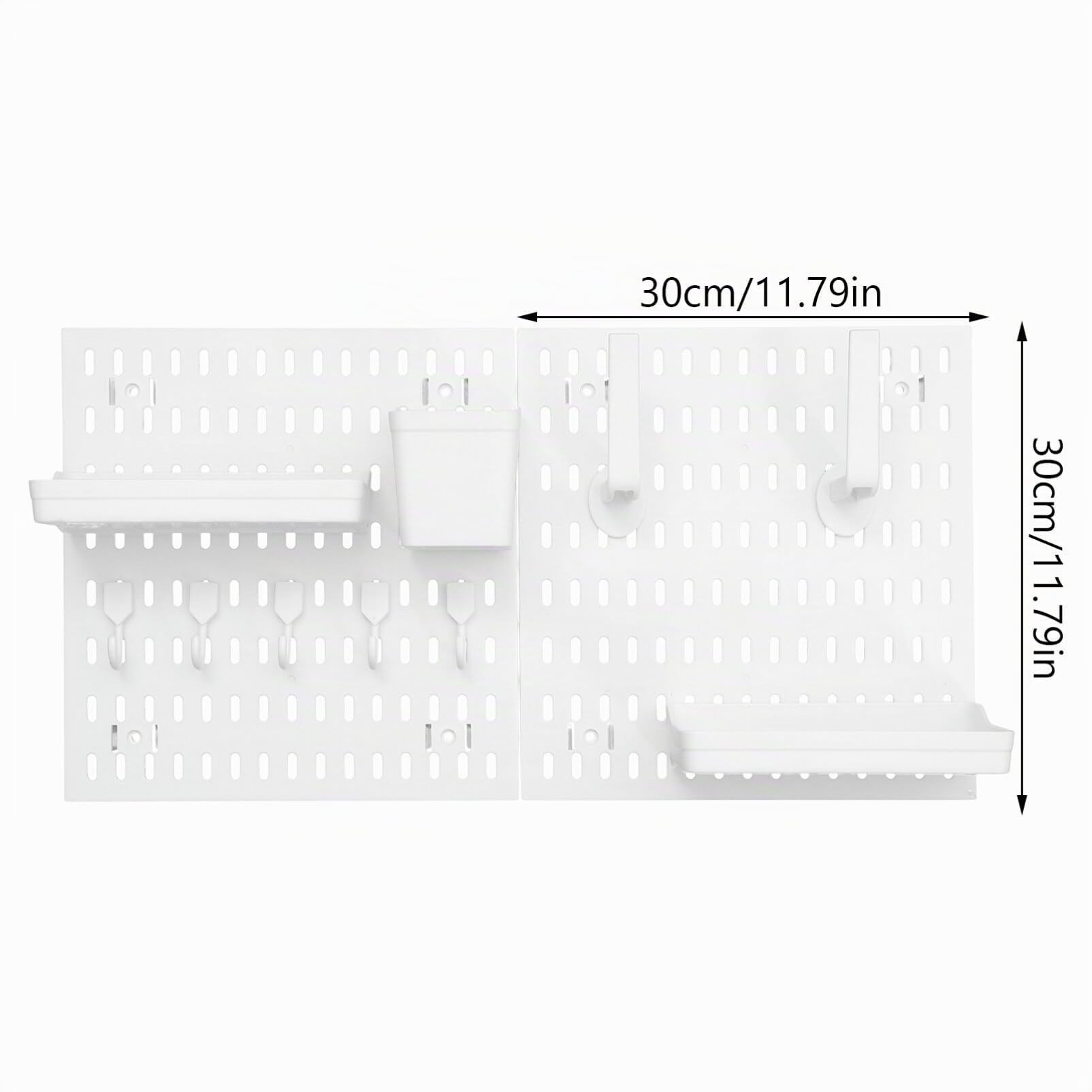 SEWACC 1 Juego De Tablero Perforado Combinado Organizador De Pared Montaje En Pared Panel Perforado Tablero Perforado Y 10 Accesorios Kits Modulares para Colgar para Oficina En Casa
