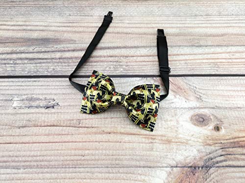 Image of GUUNIEE Men's Satin Silk Racehorse Bow Ties Pre-tied Solid Horse Racing Bowtie