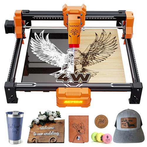 Mini Graveur Laser Acmer S2 4W,36W(4000mv) Graveur Laser Portable 300x300mm,10000mm/Min Gravure Haute Efficacité,PréCision De Gravure...