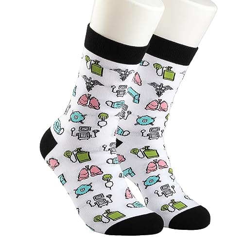 TOBGBE 2 Pairs Respiratory Therapist Socks - RT Graduation Gift