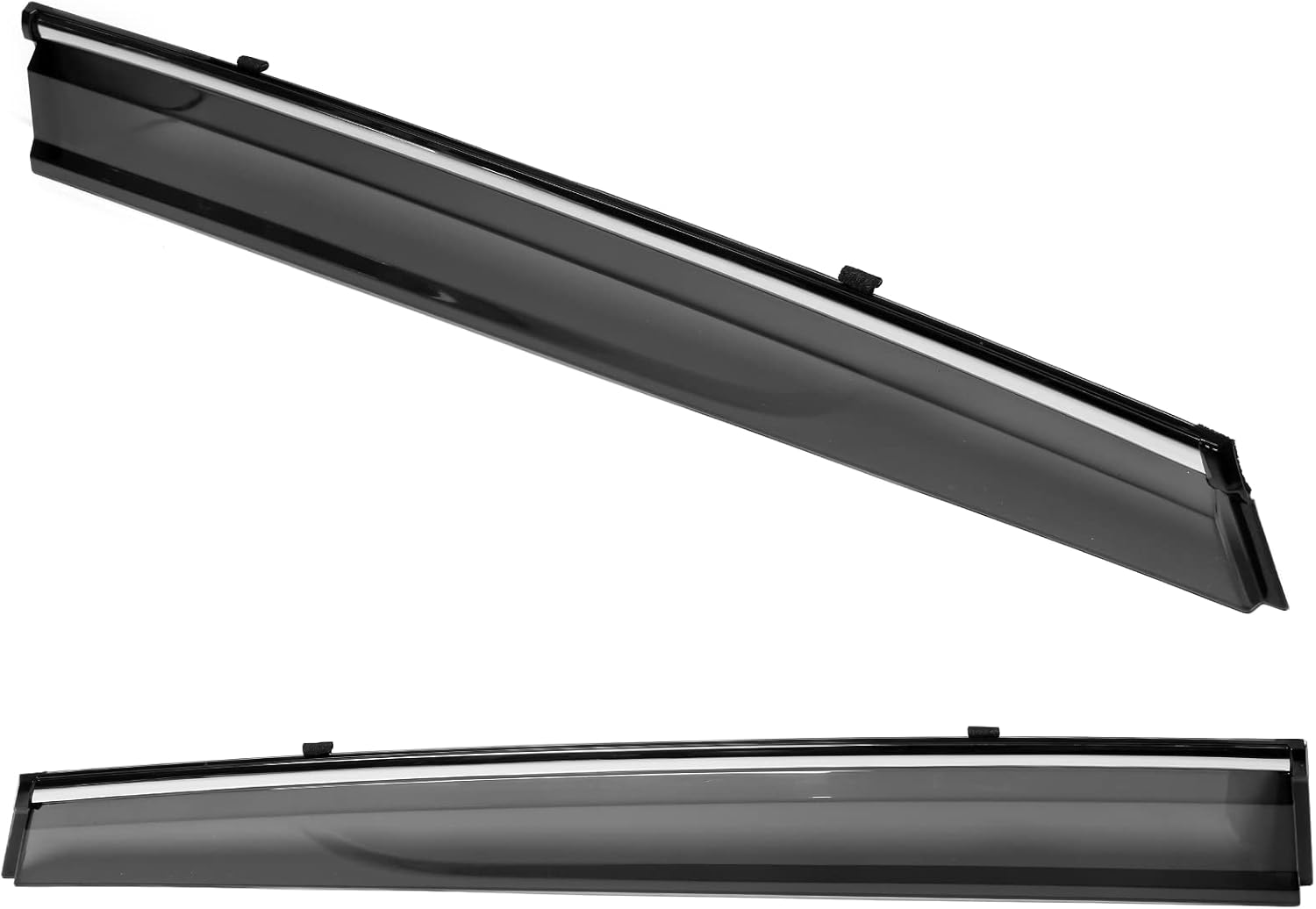 FREEMOTOR802 Tape-on Window Visors Compatible with 2015-2024 Nissan Murano, Side Wind Deflectors Rain Guards Vent Visors, Slim Style Smoke Tinted with Chrome Trim Polycarbonate 4 Pieces