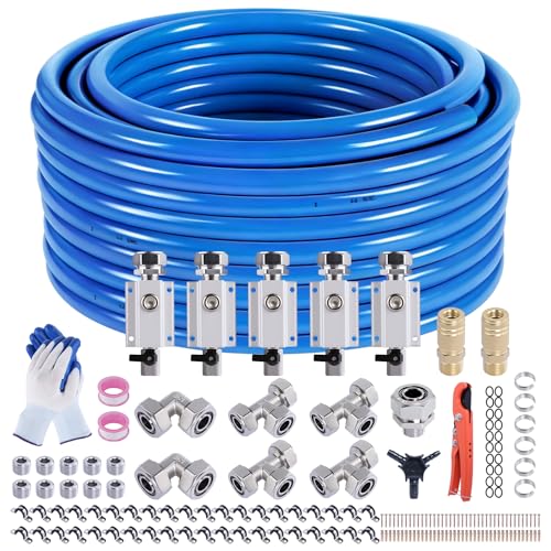 Image of 3 /4 inch x 200FT Shop Air Line Kit, 186PCS Compressed Air Piping Kit
