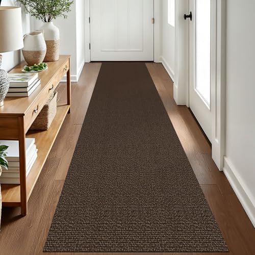 EARTHALL Washable Runner Rug, Non Slip Kitchen Runner, 2x8 Ft, Brown/Coffee