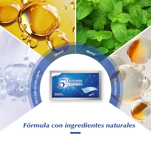 5D Sensitive Teeth Whitening Strips 14Pairs (28Strips) - Professional Enamel-Safe Formula, Fast Stain Removal for Coffee Drinkers & Smokers, Sensitivity-Free Whitening Kit - Image 3