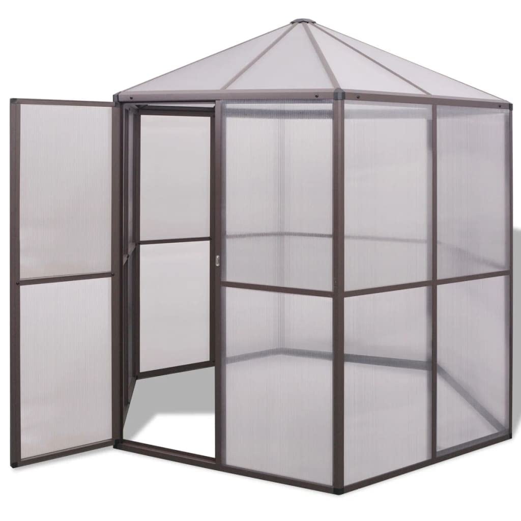 Szklarnia aluminiowa 240 x 211 x 232 cm z odpornymi na promieniowanie UV płytami poliwęglanowymi dla ogrodników hobbystów, odporna na mróz i termoizolacyjna, idealna do pomidorów, warzyw