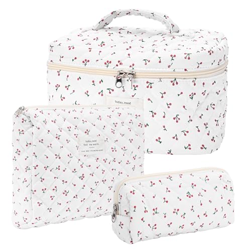 🌷 【Design alla Moda】 Le nostre trouppe cosmetiche per donne conquistano con motivi floreali romantici e una lavorazione di alta qualità. Questa pratica makeup bag aggiunge un tocco femminile a ogni outfit - sia nella versione borsetta che come trousse compatta da viaggio.